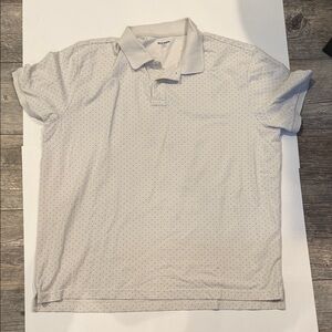 Old Navy Cream Polka Dot Polo Shirt